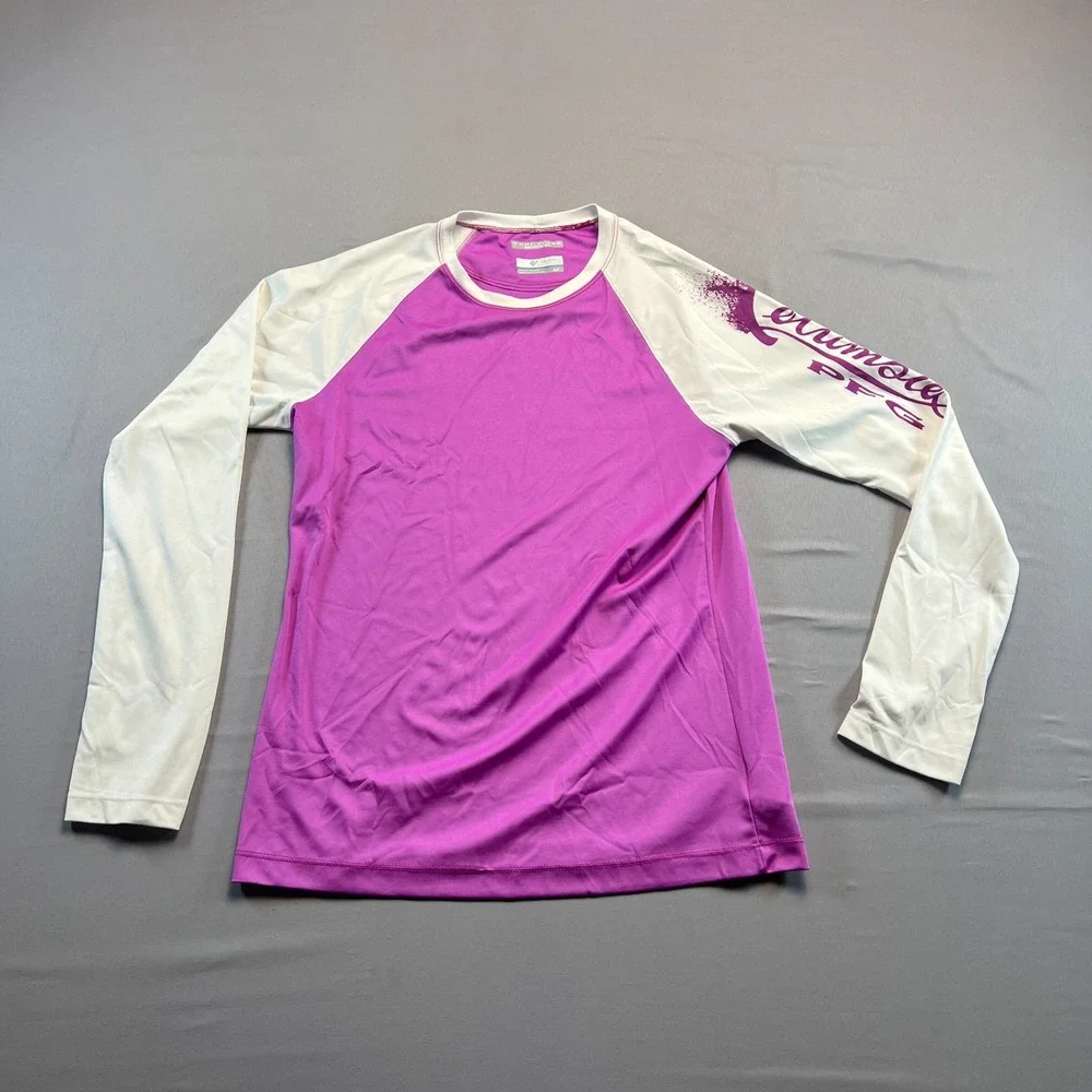 Columbia Sportswear PFG Rash Guard Swim Shirt Womens S Purple White Omni Shade